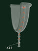 Cutaway of the Elys cup: air flows up the patented channel, so the cup slides out without suction